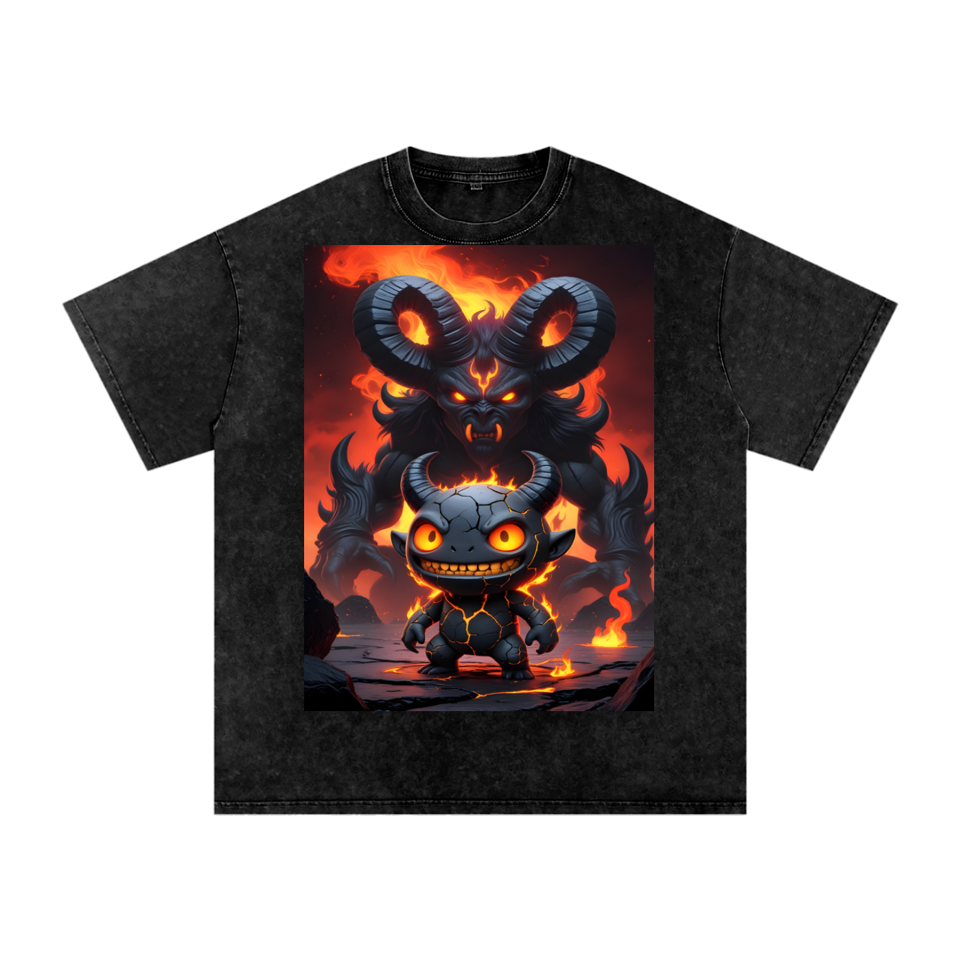 Vex the Void Wraith Tee in Black — front view showing definitive Vex character with blazing blue eyes and knowing smirk, death god reaper shadow behind on snow washed oversized tee