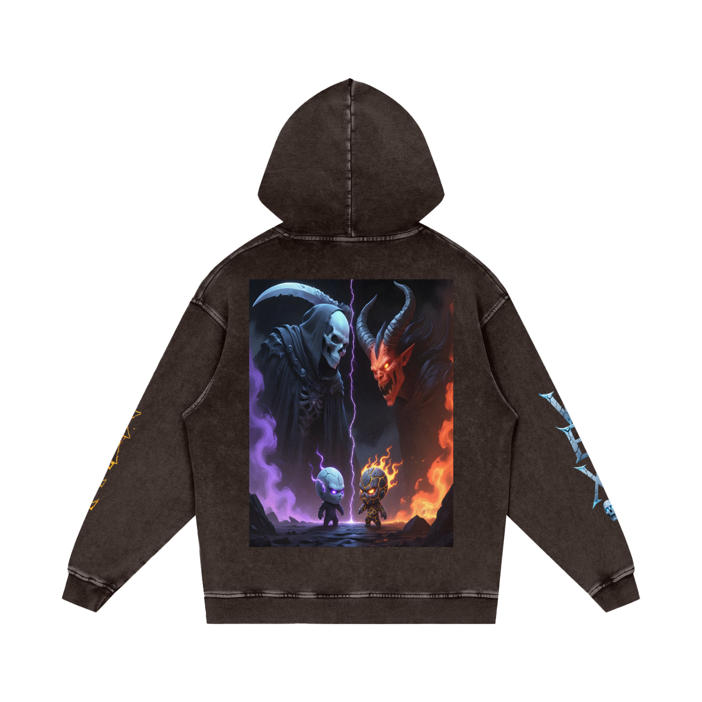 Vex x Kael Collab Hoodie — VoidForge Original Characters Premium Snow Wash