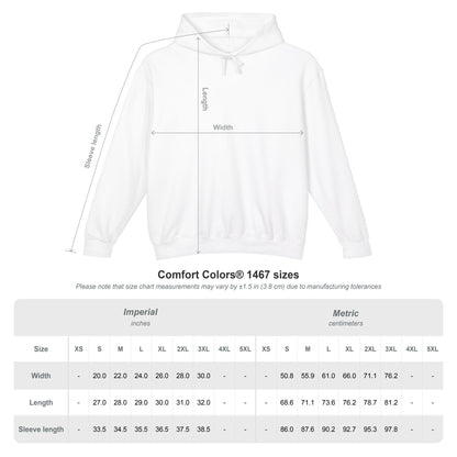 Tim Purmental Dark Fantasy Hoodie — angled flat lay showing full front and back artwork on black cotton pullover