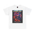 Cyber Cat heavy cotton tee black — front view showing retro futuristic cat graphic on Gildan 5000 shirt