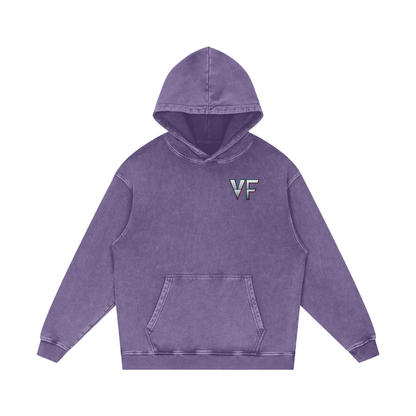 Kael Ember Wraith Hoodie in Dark Green — VoidForge original fire character hoodie VF logo front on forest green 420 GSM snow washed cotton
