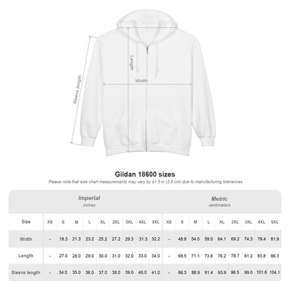 Moon Bleeds Red zip hoodie flat lay — showing full front graphic and zip closure on black hoodie