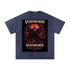Neon Samurai tee in Dark Blue — electric blue katana graphic on navy snow washed oversized cotton tee