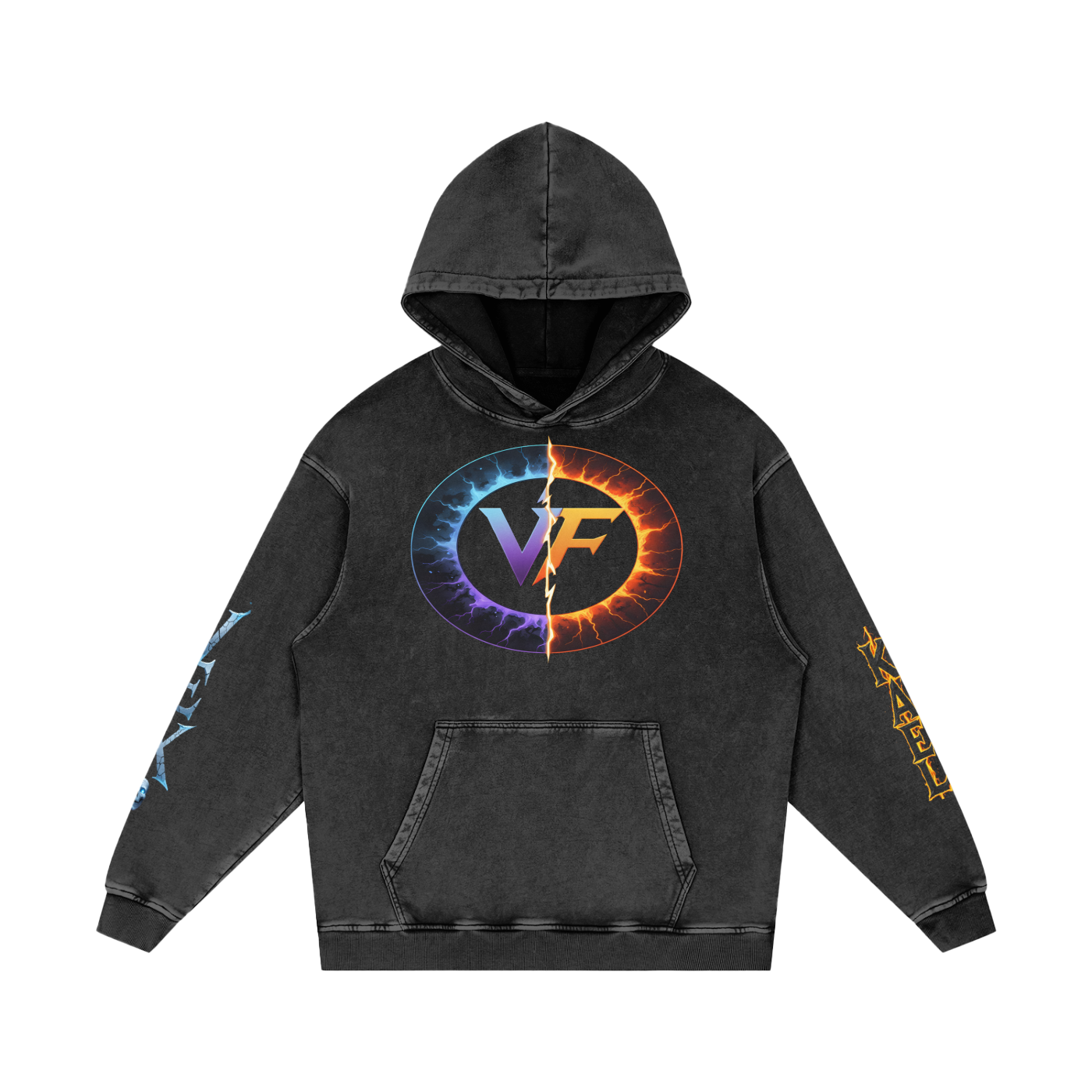 Vex x Kael Collab Hoodie — VoidForge Original Characters Premium Snow Wash