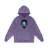 Void Sentinel Hoodie in Dark Gray — cracked spirit mask chest graphic on charcoal snow washed 420 GSM oversized dark fantasy premium cotton hoodie