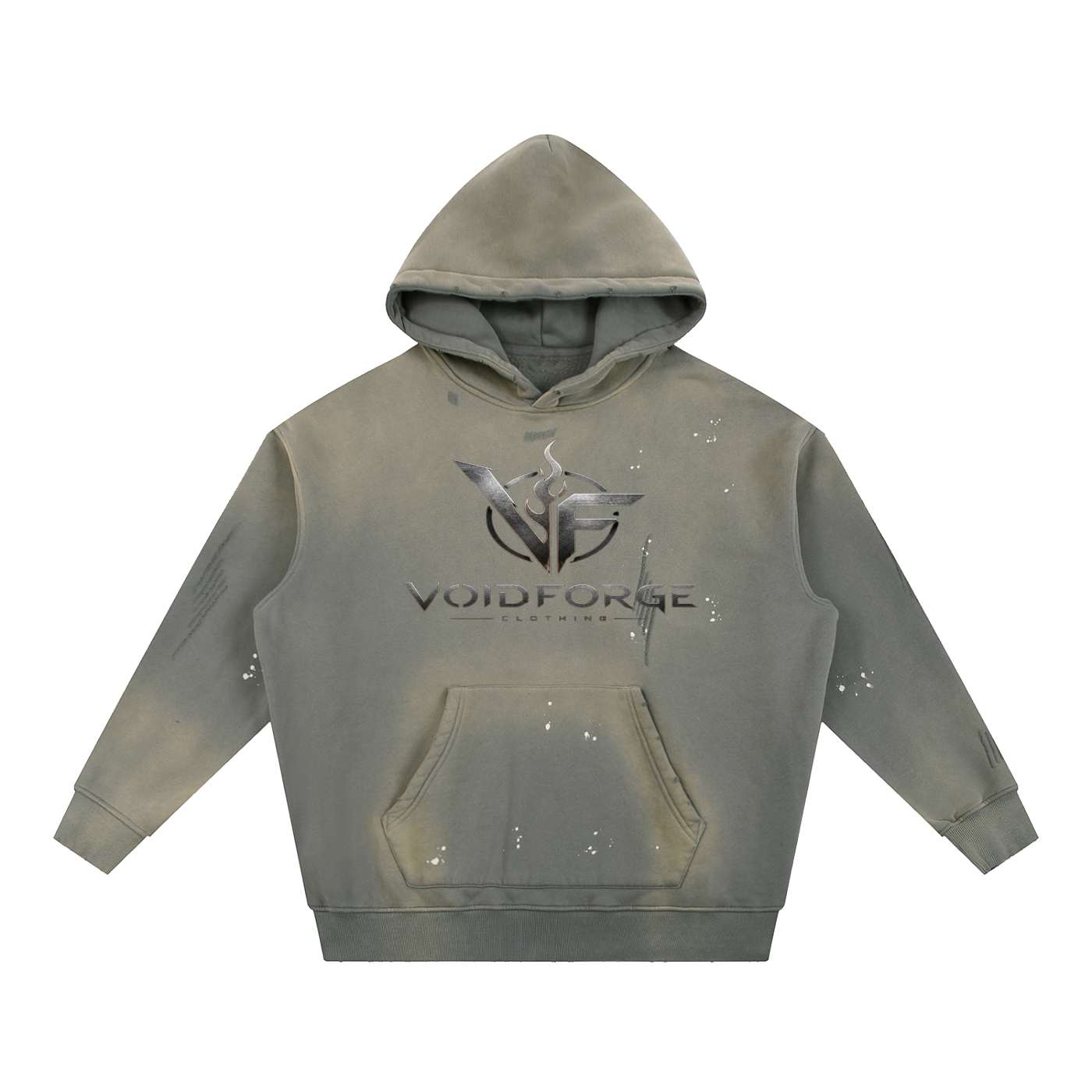 VoidForge Void Wash Hoodie — Premium Vintage Frayed Fleece