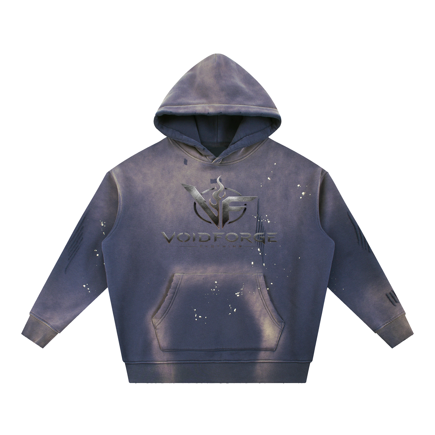 VoidForge Void Wash Hoodie — Premium Vintage Frayed Fleece