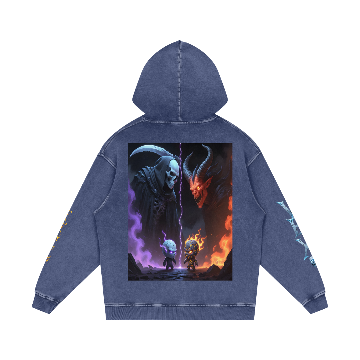 Vex x Kael Collab Hoodie — VoidForge Original Characters Premium Snow Wash
