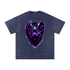 Vex Void Wraith Tee in Dark Blue — cute death god character chest print on navy blue snow washed oversized drop shoulder dark fantasy tee