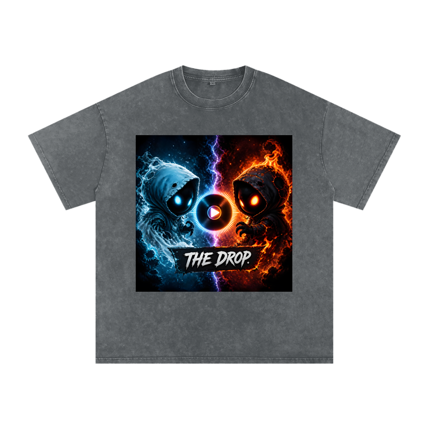 VoidForge x TimPurMental The Drop oversized snow wash t-shirt, dark-fantasy streetwear