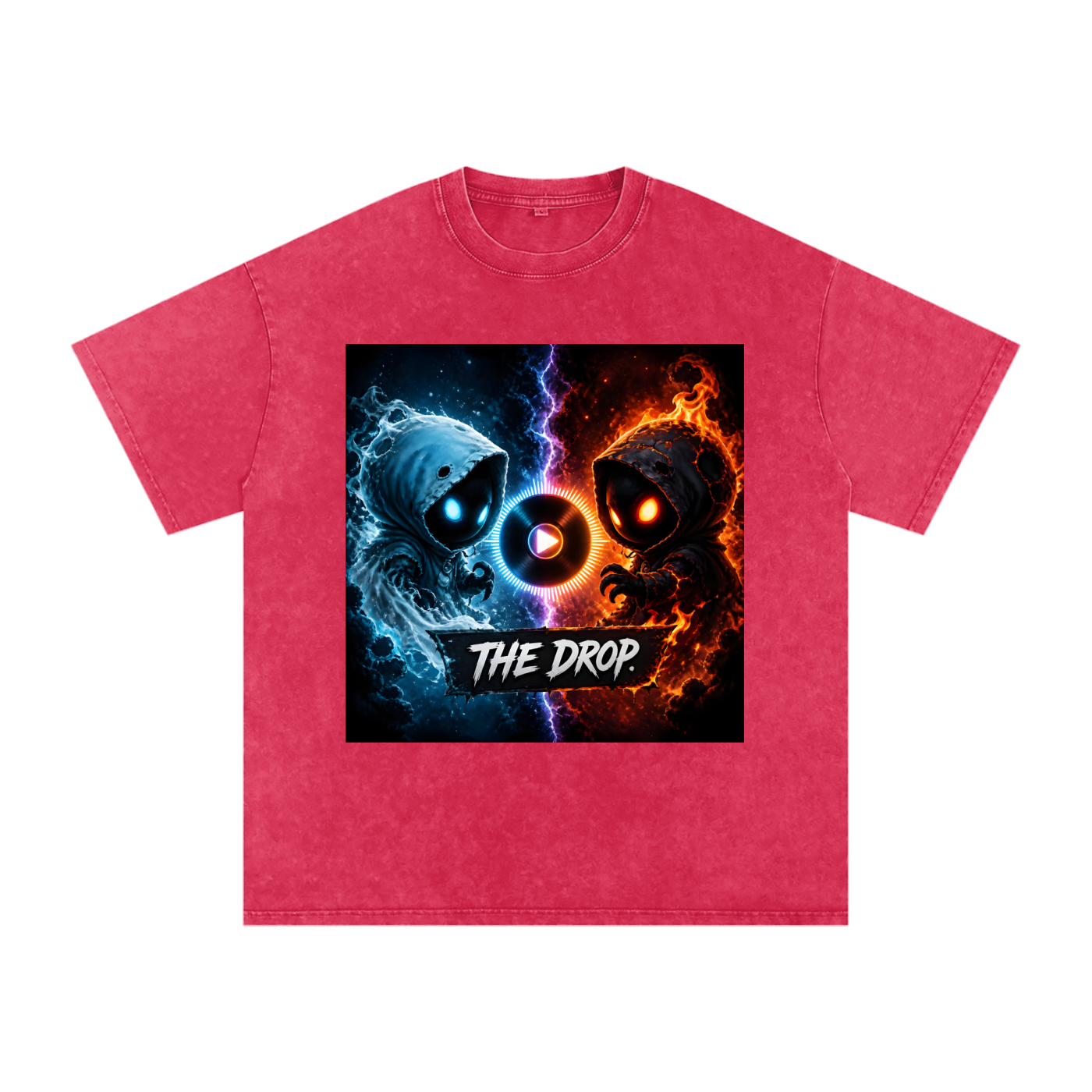 VoidForge x TimPurMental The Drop tee, cold-meets-fire play-button graphic