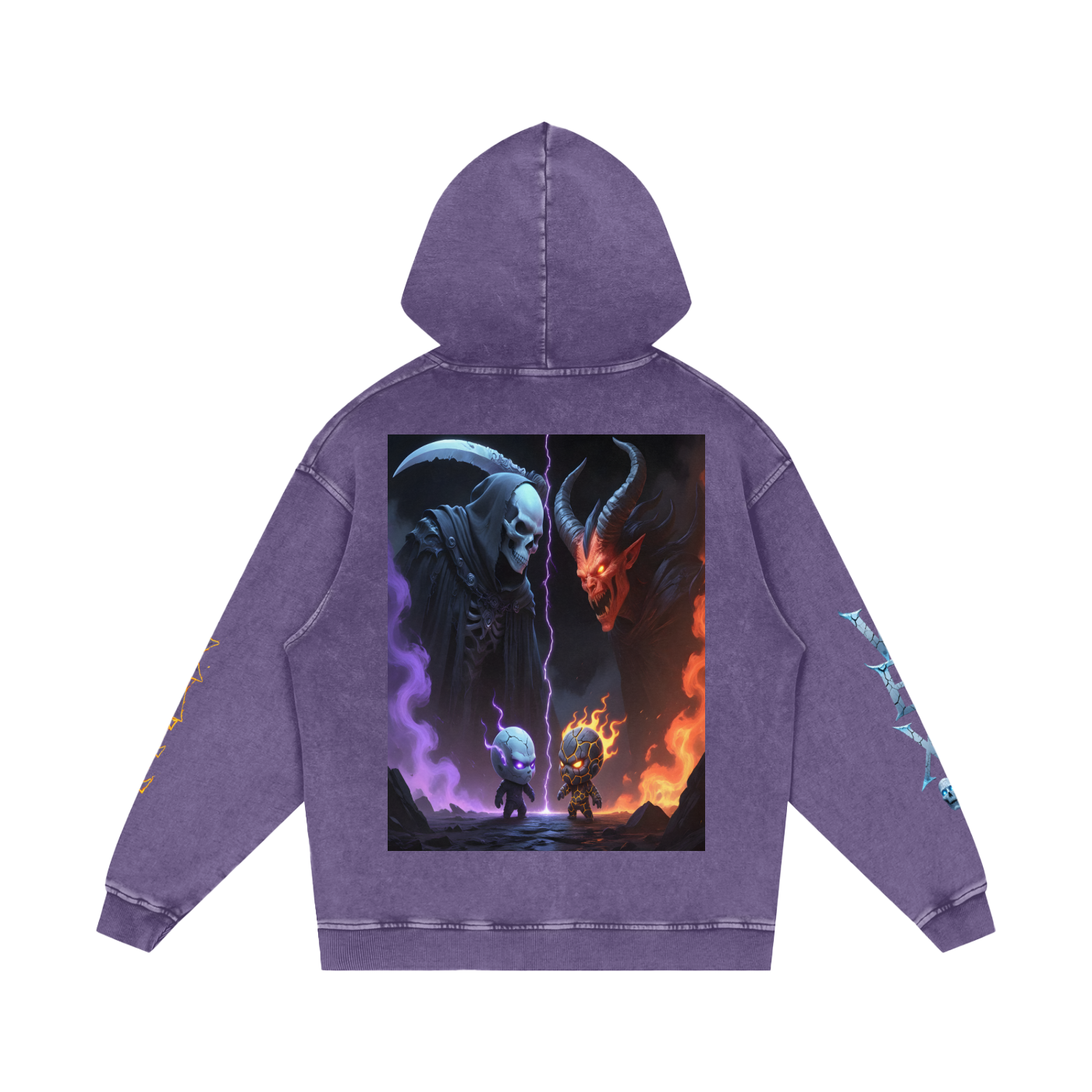 Vex x Kael Collab Hoodie — VoidForge Original Characters Premium Snow Wash