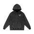 Kael the Ember Wraith Hoodie in Black Beauty — front view showing VoidForge VF logo on left chest of premium 420 GSM snow washed cotton dark fantasy hoodie
